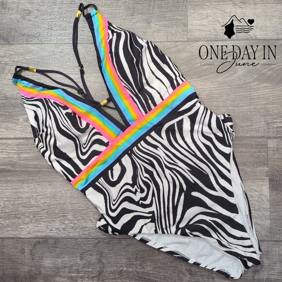 Sunshine 79 Deep V One Piece Swimsuit Size 10 - Picture 3 of 7